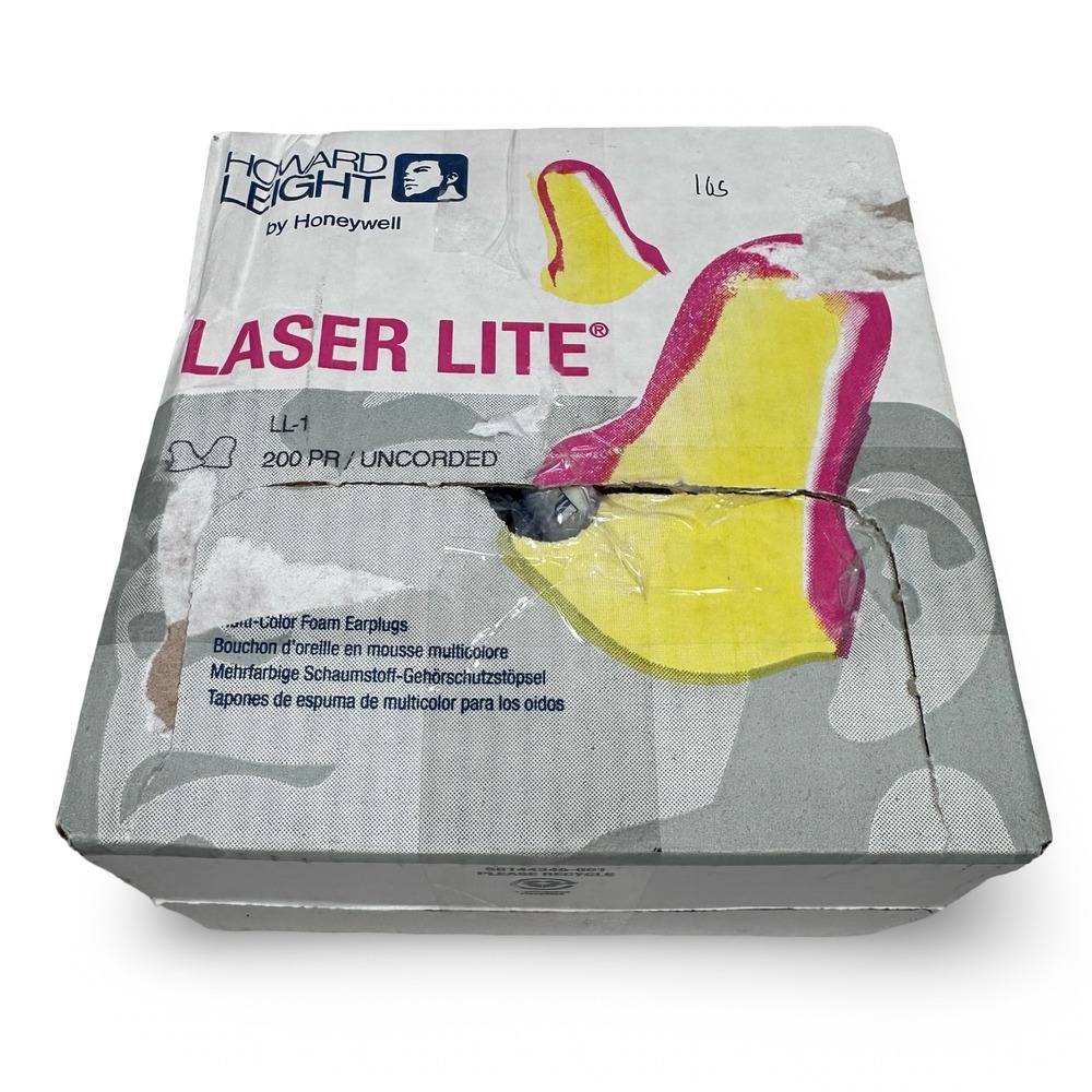 Howard Leight Laser Lite LL-1 Uncorded Foam Earplugs 165 Pairs Yellow NRR 32